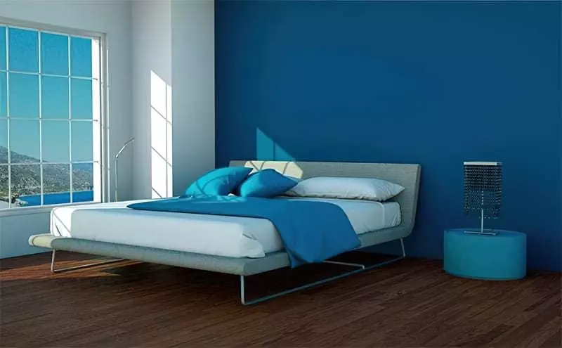 Синій колір в інтер'єрі спальні - відтінки захоплюючі дух 11