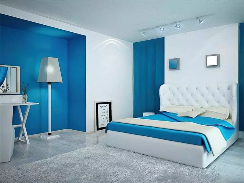 Синій колір в інтер'єрі спальні - відтінки захоплюючі дух 12
