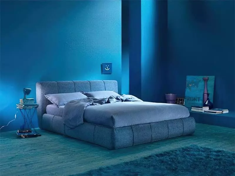 Синій колір в інтер'єрі спальні - відтінки захоплюючі дух 13