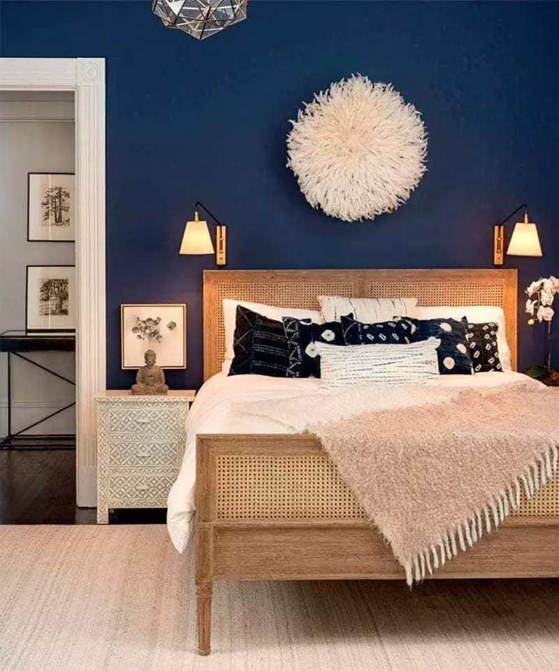 Синій колір в інтер'єрі спальні - відтінки захоплюючі дух 21