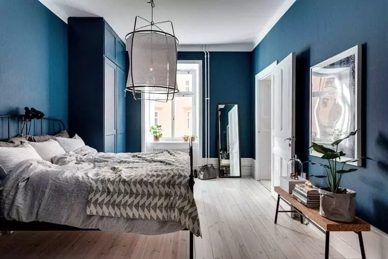 Синій колір в інтер'єрі спальні - відтінки захоплюючі дух 24