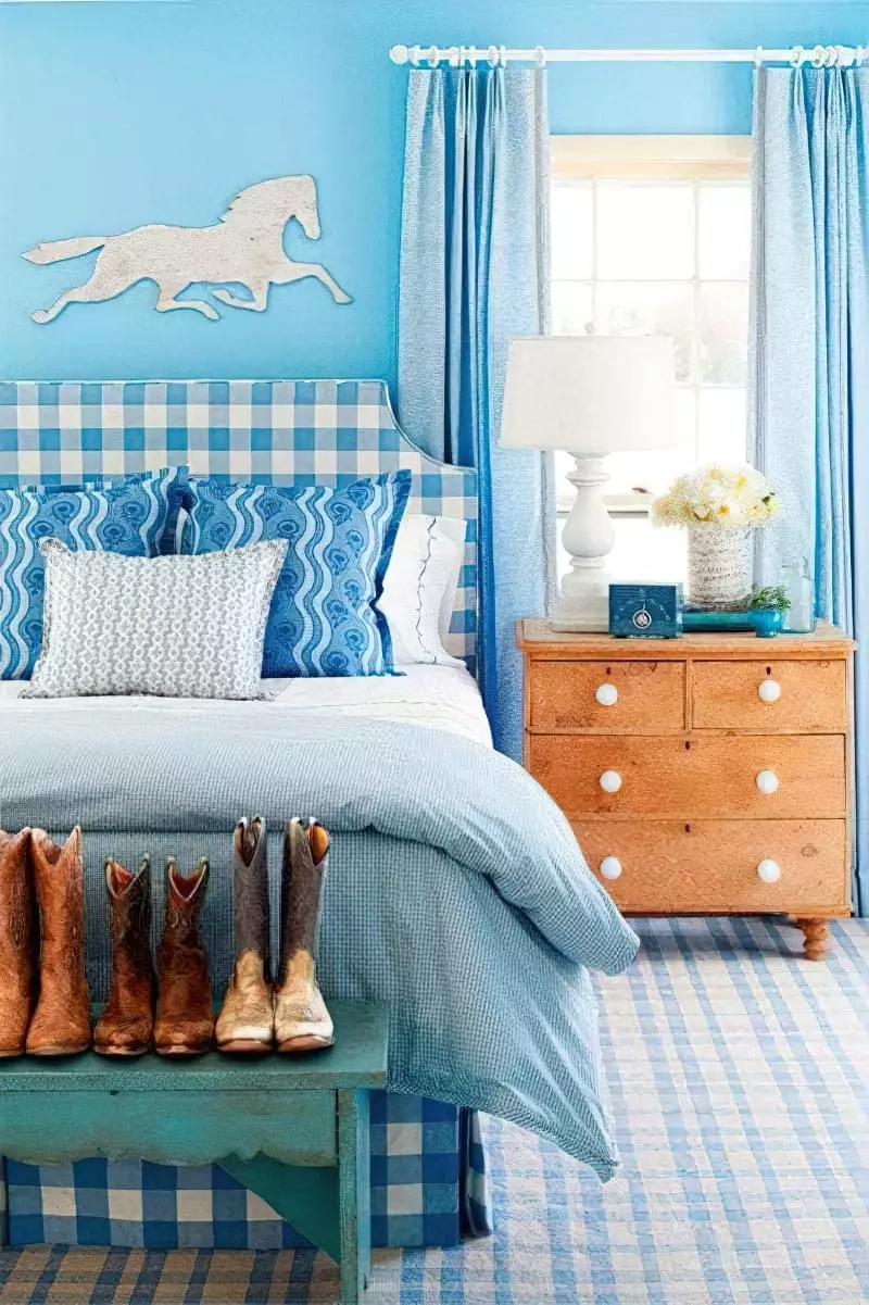 Синій колір в інтер'єрі спальні - відтінки захоплюючі дух 4