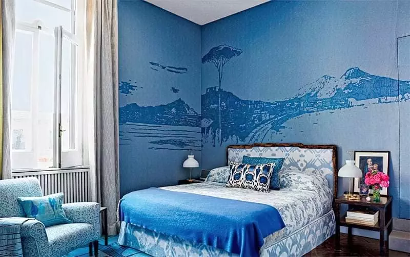Синій колір в інтер'єрі спальні - відтінки захоплюючі дух 5