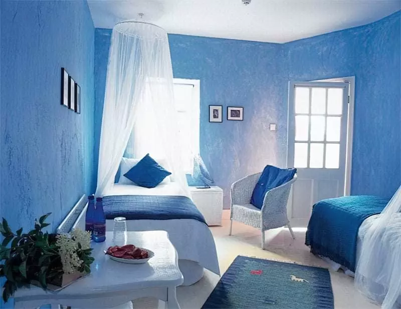 Синій колір в інтер'єрі спальні - відтінки захоплюючі дух 6