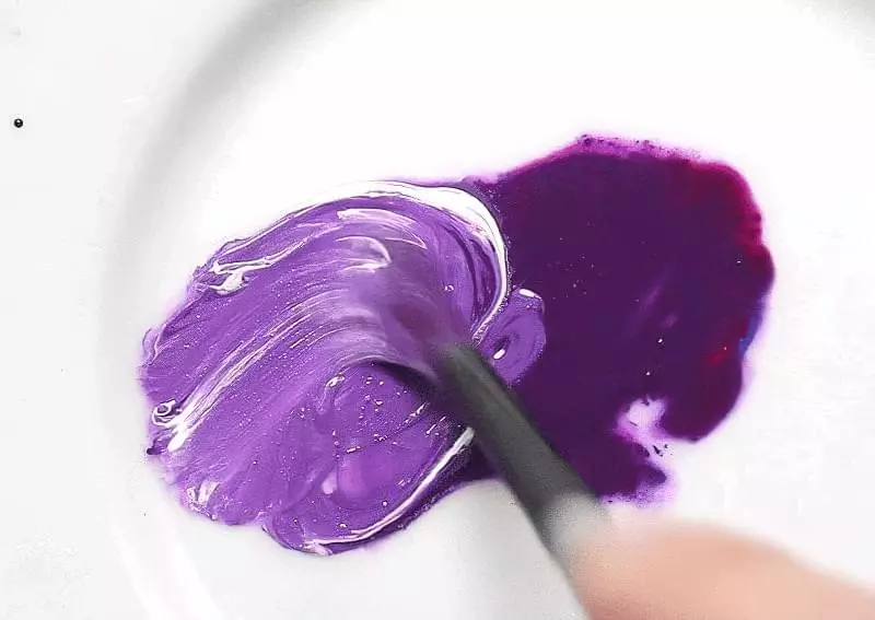 Як отримати фіолетовий колір при змішуванні фарб, таблиці 7