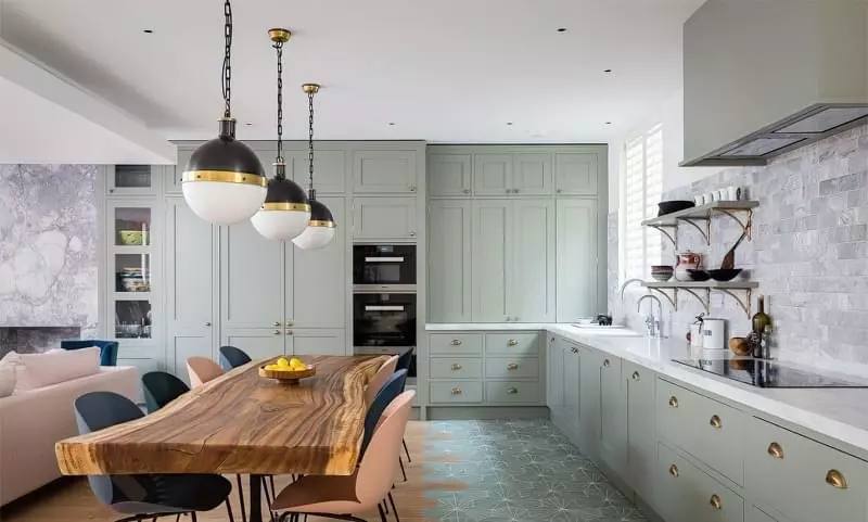 10 прикладів незвичайного підлогового покриття на кухні 2