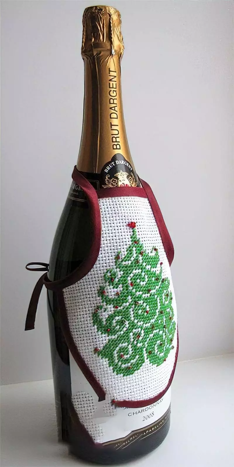 Ідеї як прикрасити пляшку шампанського до Нового року 14
