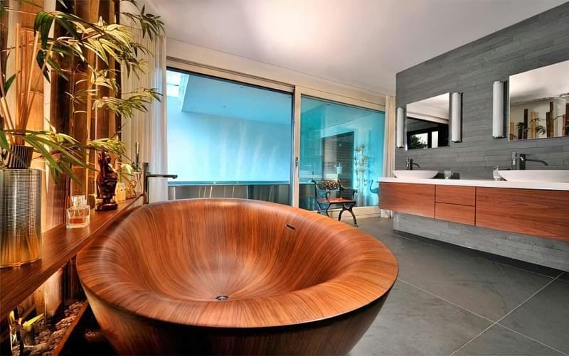 Дерев'яна сантехніка: плюси, мінуси, приклади, фото 131